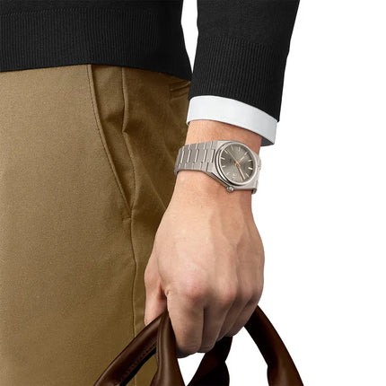 Tissot PRX 38mm T-Classic T137.807.44.061.00 Men Anthracite Dial Grey Titanium Strap