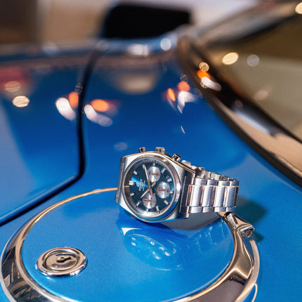 Casio Edifice EFB-730D-2AVUDF Men Chronograph Blue Panda Dial Stainless Steel Band