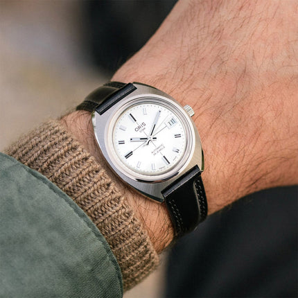 Oris Star Edition 01-733-7813-4151-Set 60th Anniversary Analog Grey Dial Black Leather Strap