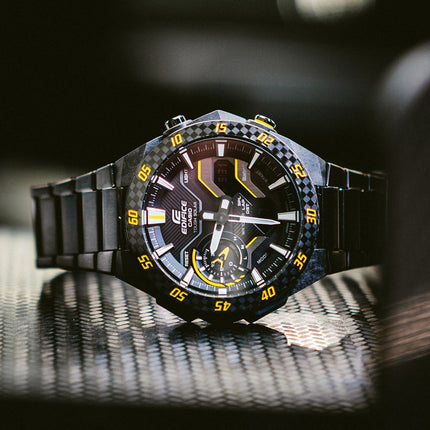 Casio Edifice ECB-2200RC-1A9DF Windflow Digital Analog Dial Black Stainless Steel Band