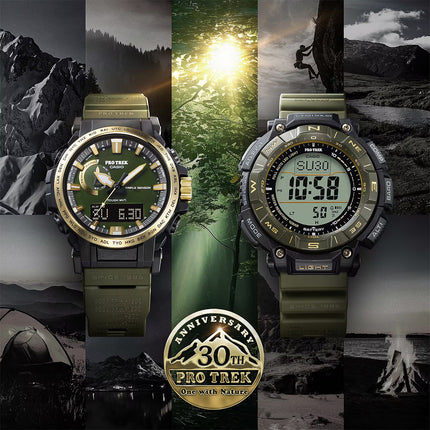 Casio Pro Trek PRW-61ANS-3DR Tough Solar Green Resin Band Unite With Nature 30th Anniversary