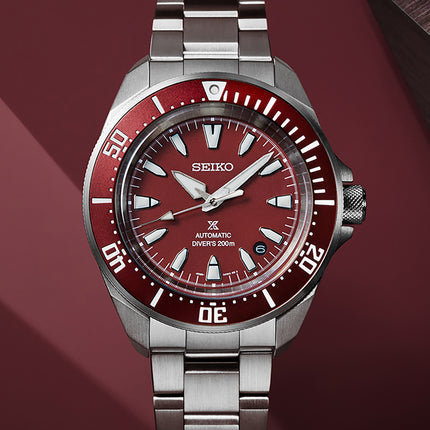Seiko Prospex SRPL11K1 Diver Samurai Shog-Urai Red Dial Stainless Steel Strap