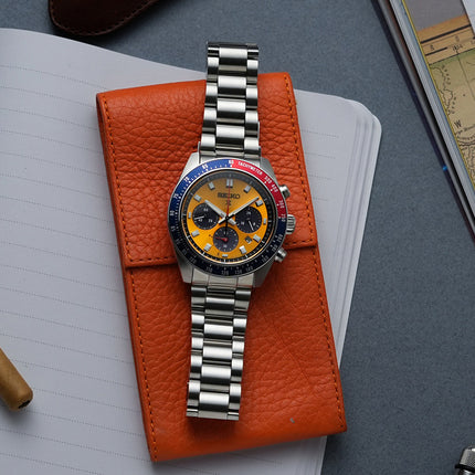 Seiko Prospex SSC947P1 Speedtimer Pogue Solar Chronograph Orange Dial Stainless Steel Strap