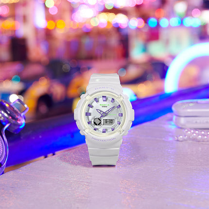 Casio Baby-G BGA-280DN-7ADR Dance Floor Digital Analog Dial White Resin Band