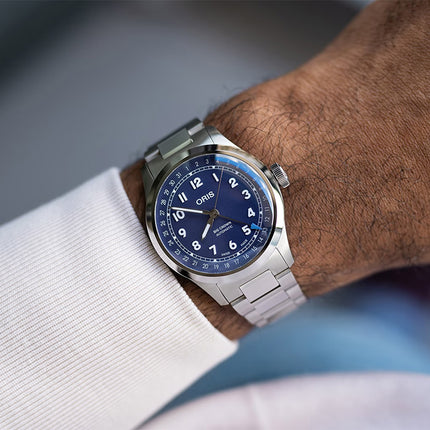 Oris Big Crown 01-754-7798-4068-07-8-20-06 Pointer Date Purple Matte Dial Stainless Steel Strap