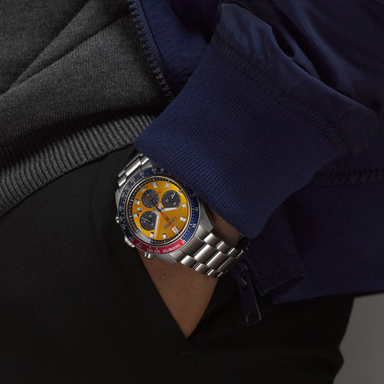 Seiko Prospex SSC947P1 Speedtimer Pogue Solar Chronograph Orange Dial Stainless Steel Strap