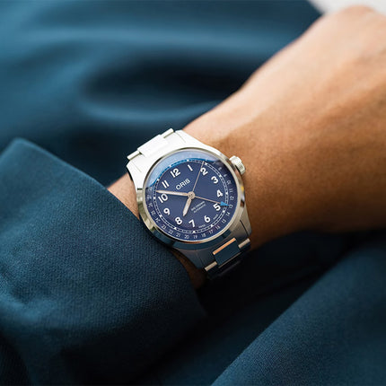 Oris Big Crown 01-754-7798-4068-07-8-20-06 Pointer Date Purple Matte Dial Stainless Steel Strap