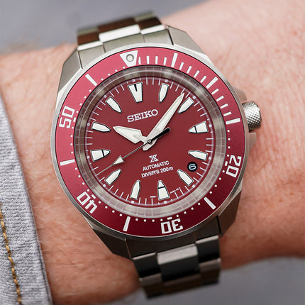 Seiko Prospex SRPL11K1 Diver Samurai Shog-Urai Red Dial Stainless Steel Strap