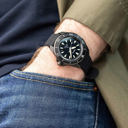 Seiko Prospex SRPL15K1 Diver Samurai Shog-Urai Black Dial Black Silicone Strap