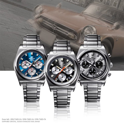 Casio Edifice EFB-730D-7AVUDF Men Chronograph Panda Dial Stainless Steel Band