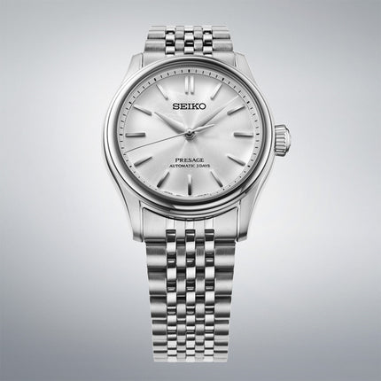 Seiko Presage Classic HCC001J1 Tomioka Silk Shironeri Silver Dial Stainless Steel Strap