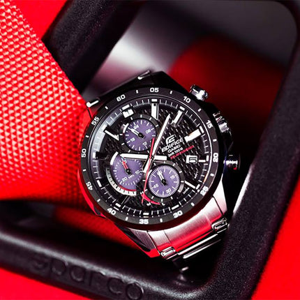 Casio Edifice EQS-900DB-1AVUDF Solar Powered Chronograph Black Dial Stainless Steel Strap
