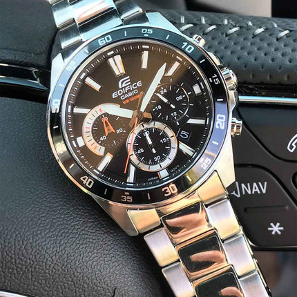 Casio Edifice EFV-570D-1AVUDF Chronograph Men Black Dial Stainless Steel Strap