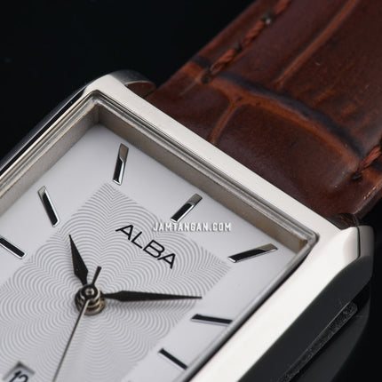 Alba Fashion AH7DH9X1 Ladies Silver Dial Brown Leather Strap