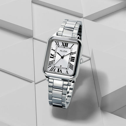 Alba Fashion AH7DX1X1 Ladies Silver Dial Stainless Steel Strap