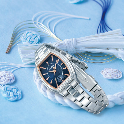 Alba Signa AH7EQ9X1 Ladies Analog Blue Dial Stainless Steel Strap