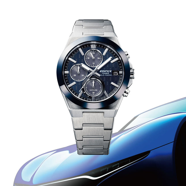 Casio Edifice EFS-S650D-2ADF Chronograph Tough Solar Ceramic Bezel Blue Dial Stainless Steel Band