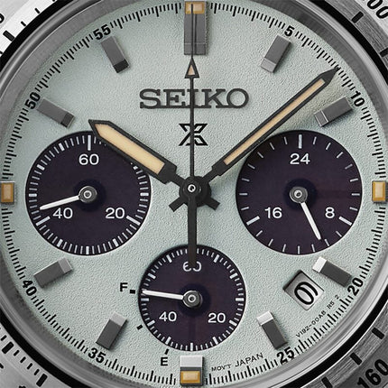 Seiko Prospex SSC965P1 Speedtimer Youngtimer Solar Chrono Mint Green Dial Stainless Steel Strap