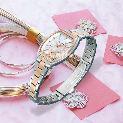 Alba Signa AH7EQ6X1 Ladies Silver Dial Dual Tone Stainless Steel Strap