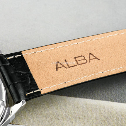 Alba Active AT3H33X1 Chronograph Men Black Dial Black Leather Strap