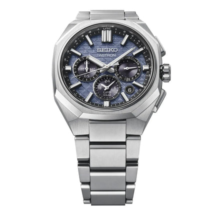 Seiko Astron HAB001J1 GPS Solar Dual Time Chronograph Blue Dial Titanium Strap