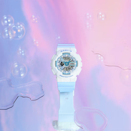 Casio Baby-G BA-110PD-2ADR Ladies Blue Digital Analog Dial Blue Resin Band
