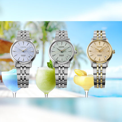 Seiko Presage SRPL63J1 Frozen Mojito Diamond Cocktail Green Dial Stainless Steel Strap