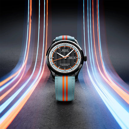 Mido Multifort M038.431.36.051.00 Chronometer Black Dial Dual Tone Leather Strap + Extra Strap