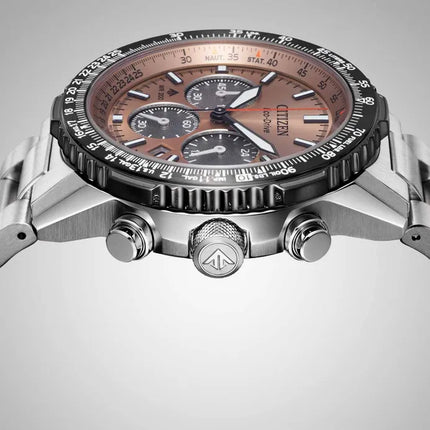 Citizen Promaster Sky Navihawk CA4664-60X Eco Drive Chronograph Brown Dial Stainless Steel Strap