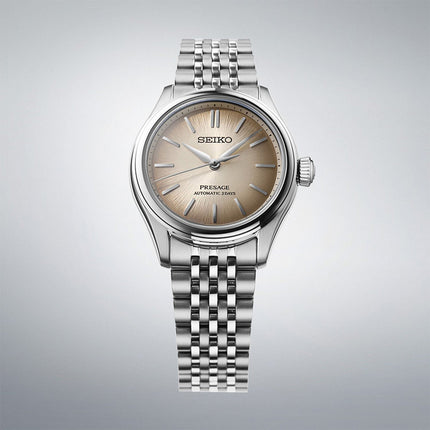 Seiko Presage Classic SPB523J1 Edo Silk Fushi-iro Gradient Light Brown Dial Stainless Steel Strap