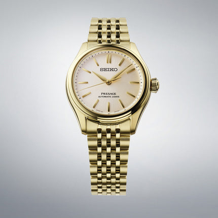 Seiko Presage Classic SPB524J1 Edo Silk Shiro-iro White Dial Gold Stainless Steel Strap