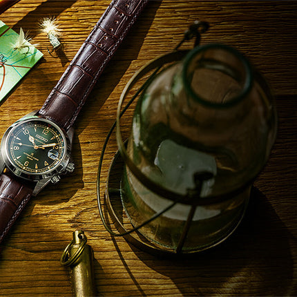 Seiko Prospex SPB507J1 Alpinist Automatic Summit Green Dial Brown Leather Strap