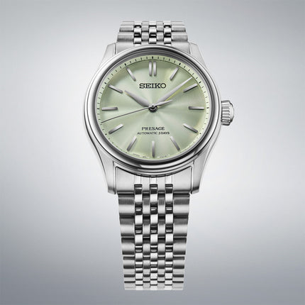 Seiko Presage Classic HCC002J1 Tomioka Silk Wakatake Green Dial Stainless Steel Strap