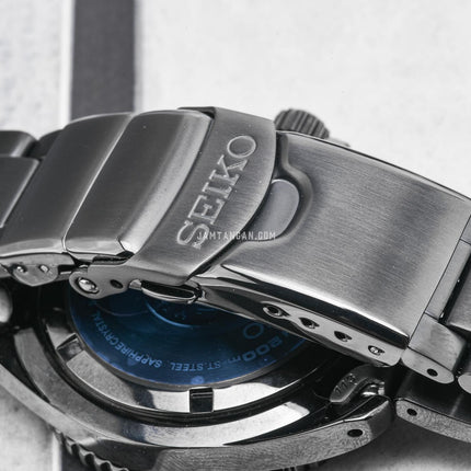 Seiko Prospex SNE599P1 Sea Solar Diver Black Dial Black Stainless Steel Strap