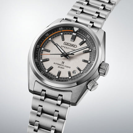 Seiko Prospex SPB513J1 Speedtimer 6R Compact Countdown In Grey-White Contras Stainless Steel Strap