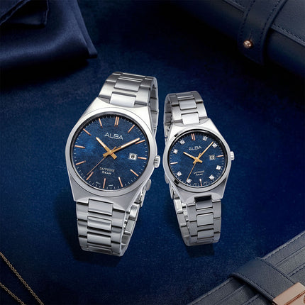 Alba Prestige AH7ER7X1 Ladies Analog Blue Dial Stainless Steel Strap
