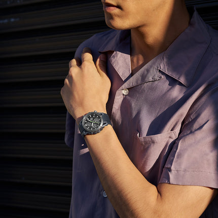 Casio Edifice EQS-960PB-1AVUDF Sospensione Black Carbon Fiber Dial Black Rubber Band
