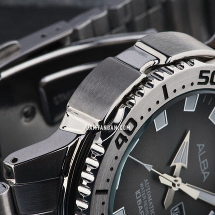 Alba Mechanical AL4635X1 Automatic Men Grey Gradient Dial Stainless Steel Strap