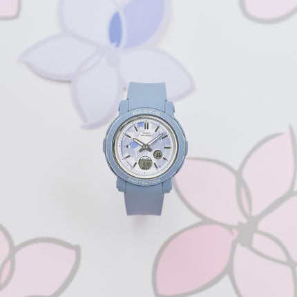 Casio Baby-G BGA-290FL-2ADR Flower Digital Analog Dial Blue Resin Band