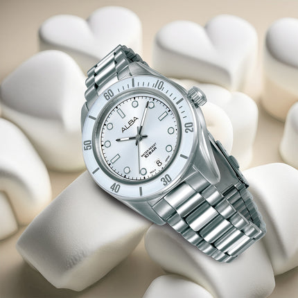 Alba Active AG8Q65X1 Ladies Analog Silver Dial Stainless Steel Strap