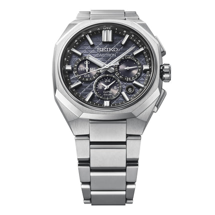 Seiko Astron HAB002J1 GPS Solar Dual Time Chronograph Black Dial Titanium Strap