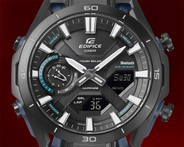 Casio Edifice ECB-2300DC-1ADF Sospensione Digital Analog Dial Black Stainless Steel Band (JDM)