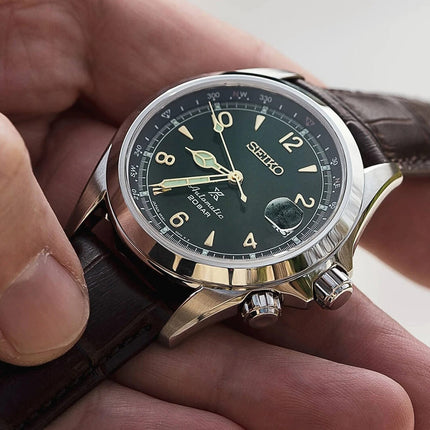 Seiko Prospex SPB121J1 Alpinist Green Dial Brown Leather Strap