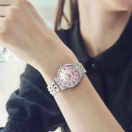 Seiko Presage SRPM06J1 Cocktail Time Springtime Pink Dial Dual Tone St Steel Strap Limited Edition