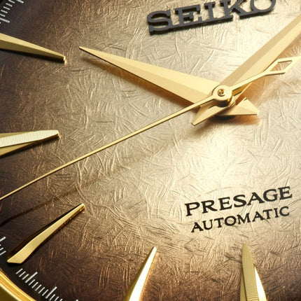 Seiko Presage SRPK48J1 Cocktail Time Half And Half Gold Dial Gold Stainless Steel Strap