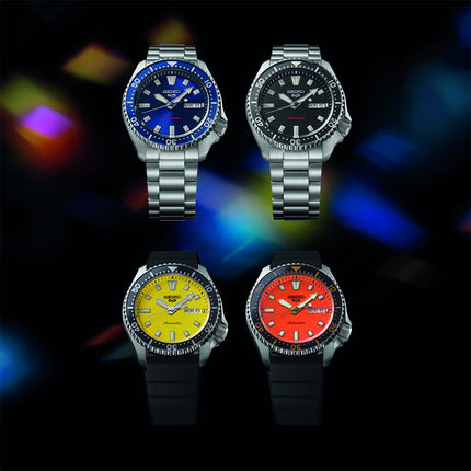 Seiko 5 Sports SRPL87K1 SKX Series Automatic Redux in Ki-iro Yellow Dial Black Silicone Strap