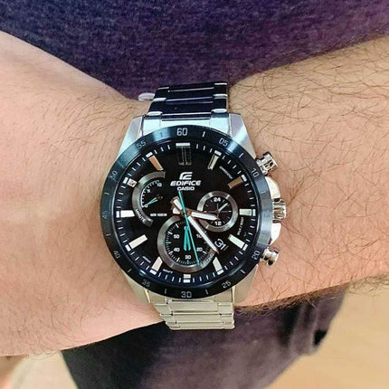 Casio Edifice EFR-573DB-1AVUDF Chronograph Black Dial Stainless Steel Band