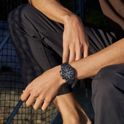 Casio Edifice EQS-960DC-1AVUDF Sospensione Black Carbon Fiber Dial Black Stainless Steel Band