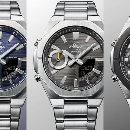 Casio Edifice ECB-S10D-2ADF Smartphone Link Model Blue Digital Analog Dial Stainless Steel Band