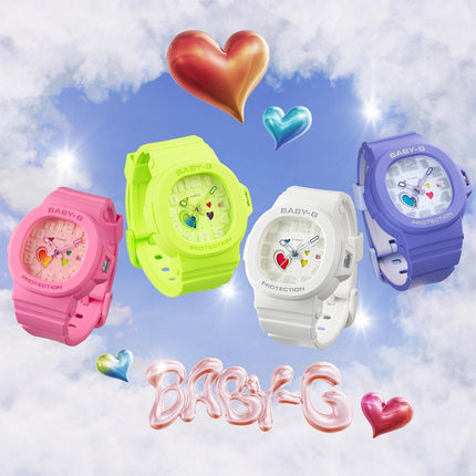 Casio Baby-G BGA-10-6ADR Playful Hearts Series Analog Dial Purple Resin Band